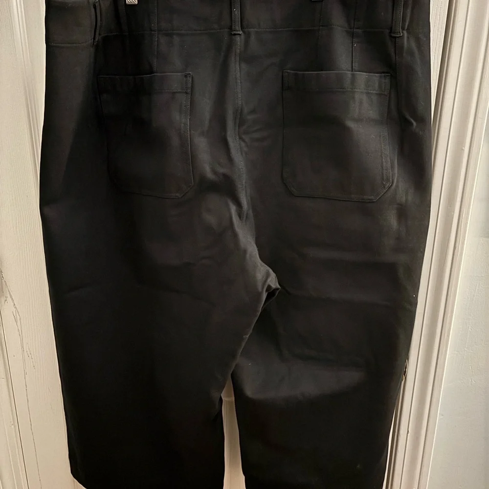 Anthropologie Maeve The Colette Ponte Crop Black Wide Leg Pants - Picture 3 of 5